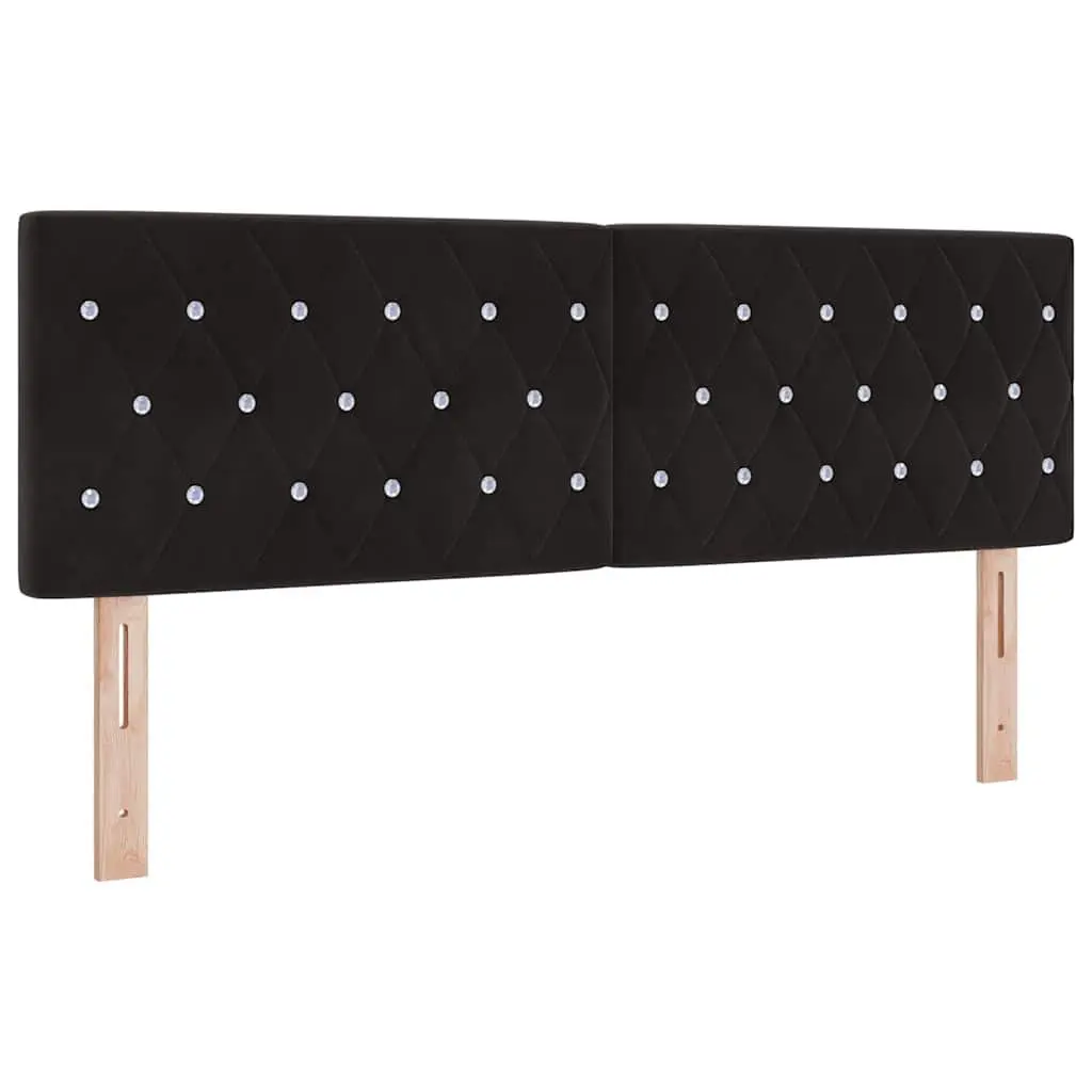 LED Headboard Engineered Wood 160 cm Black with RGB Strip Lights Adjustable Height