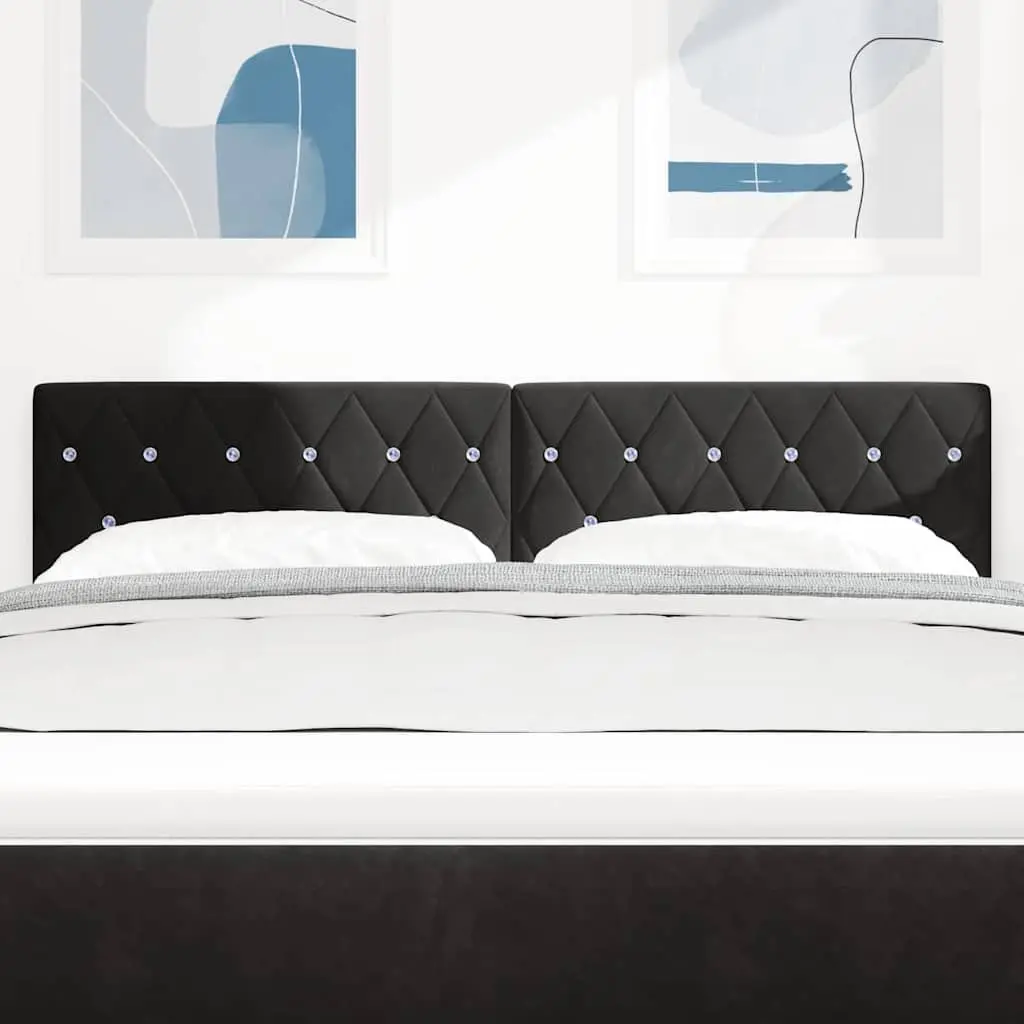 LED Headboard Engineered Wood 160 cm Black with RGB Strip Lights Adjustable Height