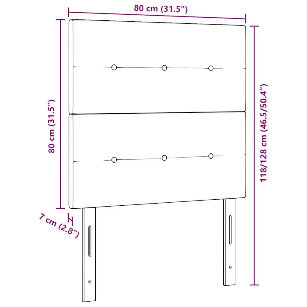 LED Headboard 80cm Grey Fabric Adjustable Height with USB Strip Lights Modern
