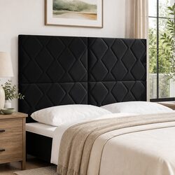 Practical 144cm Black Velvet Headboard for Your Home