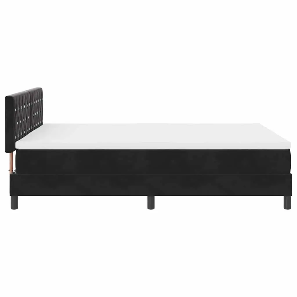 Box Spring Bed Black and White 152 x 203 cm Modern Bedroom Furniture Frame