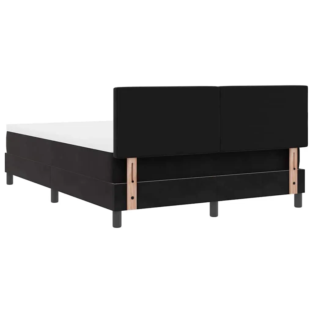 Box Spring Bed Black and White 152 x 203 cm Modern Bedroom Furniture Frame