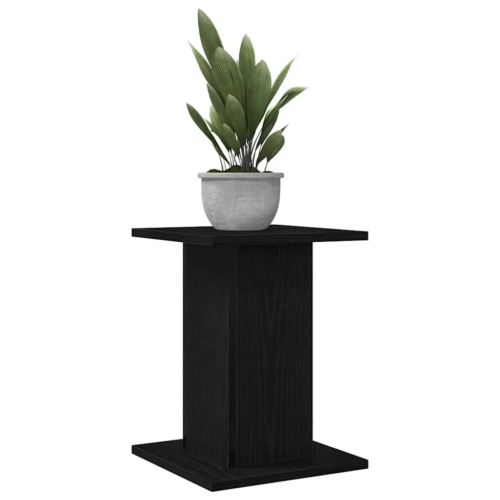 Black Plant Stand Set of 2 Engineered Wood 30x30x40cm Modern Indoor Outdoor Display Holder