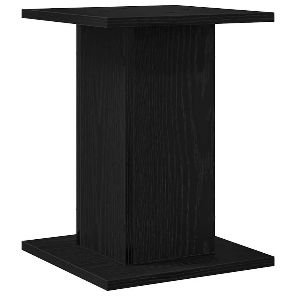 Black Plant Stand Set of 2 Engineered Wood 30x30x40cm Modern Indoor Outdoor Display Holder