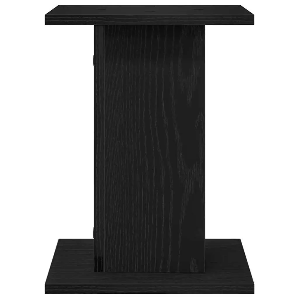 Black Plant Stand Set of 2 Engineered Wood 30x30x40cm Modern Indoor Outdoor Display Holder