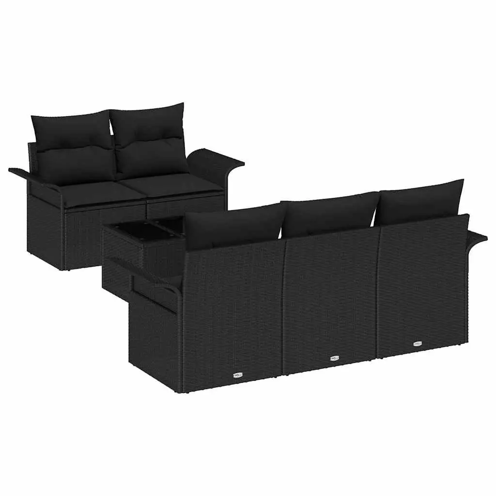 Outdoor Garden Sofa Set 6 Piece Modular Poly Rattan Furniture with Cushions