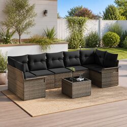 Practical 8-Piece Garden Sofa for Outdoor Use