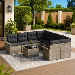 Practical 9-Piece Sofa Set for Outdoor Gatherings
