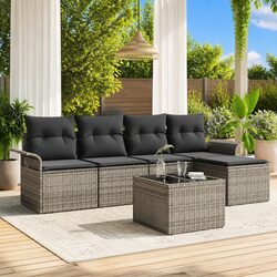 Perfect Outdoor Seating: 6-Piece Grey Sofa Set