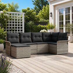 Practical 6-Piece Modular Outdoor Sofa Set with Storage