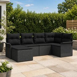 Versatile 6-Piece Black Outdoor Sofa Set for Relaxation