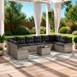 11-Piece Grey Sofa Set for Your Outdoor Comfort Needs