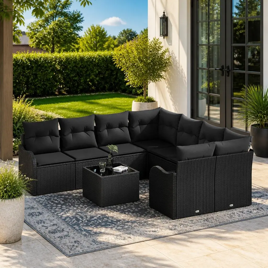 9-Piece Garden Sofa Set for Patios and Terraces