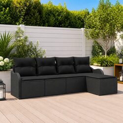 Versatile Black Poly Rattan Garden Sofa Set for Any Occasion
