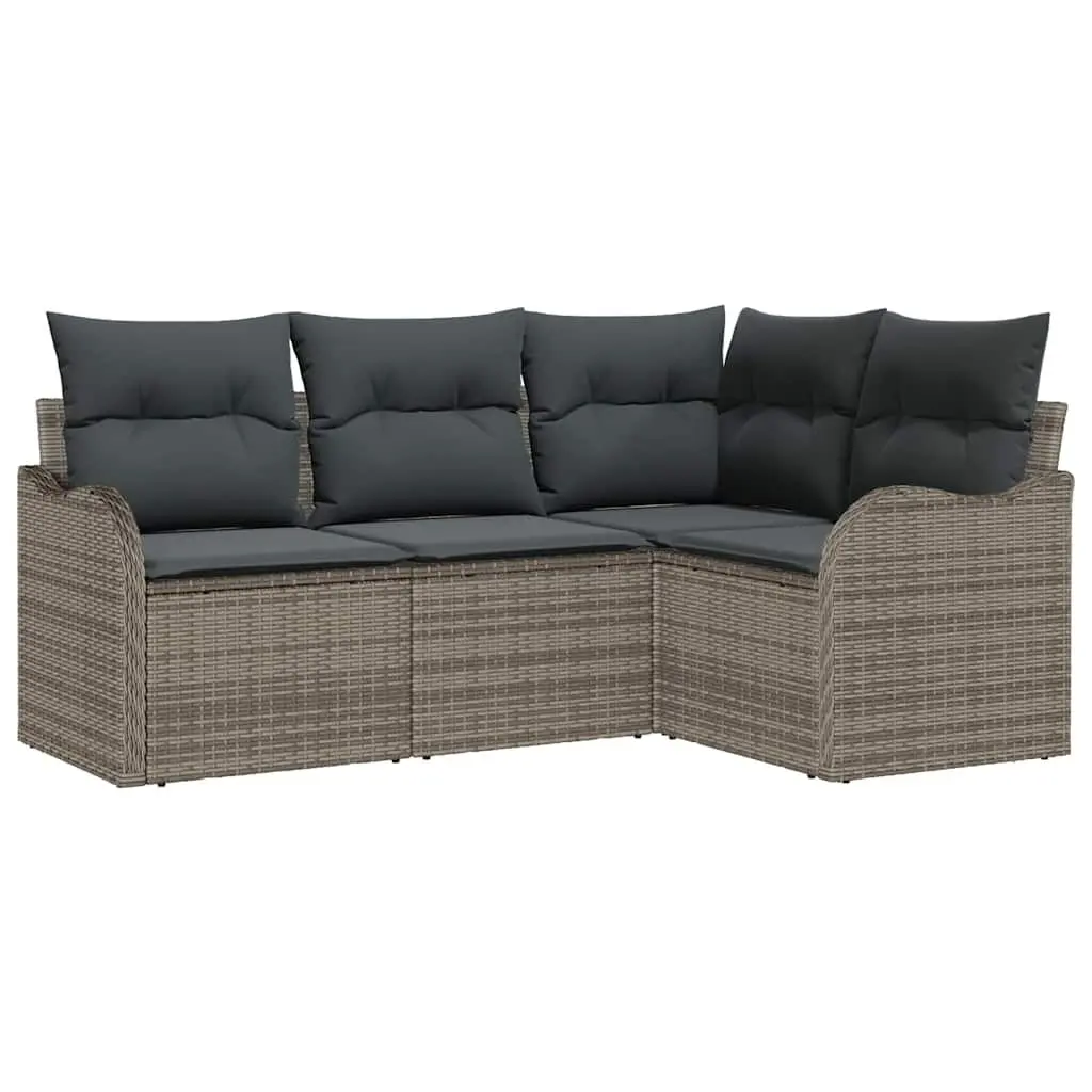 Garden Sofa Set Modular Grey 4 Piece Outdoor Furniture Patio Lounge Seating