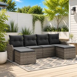 Practical 6-Piece Outdoor Rattan Sofa Set for Your Patio
