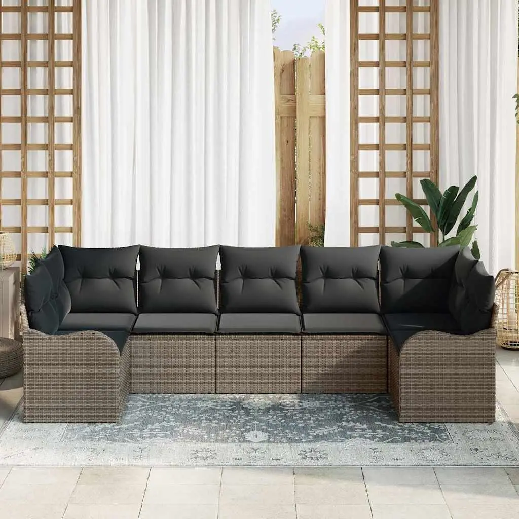 Outdoor Garden Sofa Set Grey Modular Poly Rattan Furniture Lounge Seating