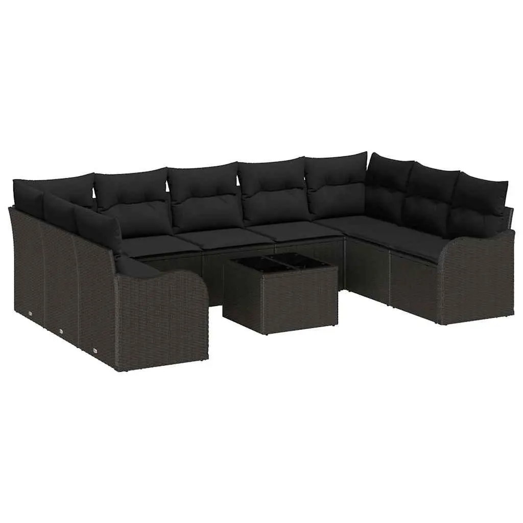 Outdoor Garden Sofa Set Poly Rattan Black Patio Lounge Seating