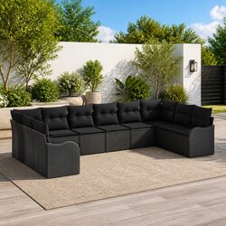 Practical Modular 10-Piece Garden Sofa Set for Outdoors
