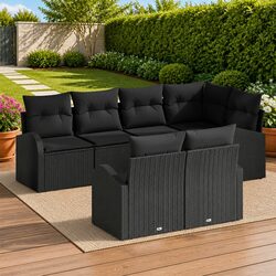 Practical Black Garden Sofa Set for Outdoor Enjoyment