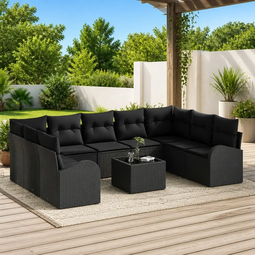 Black Outdoor Sofa Set for Flexible Arrangements