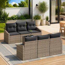 Practical 7-Piece Garden Sofa Set with Adjustable Table