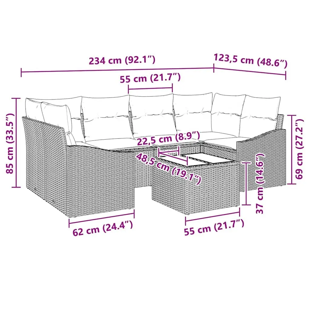 7-Piece Outdoor Sofa Set for Gatherings
