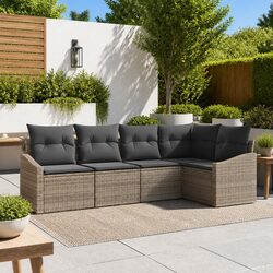 Versatile 5-Piece Grey Rattan Sofa Set for Any Space