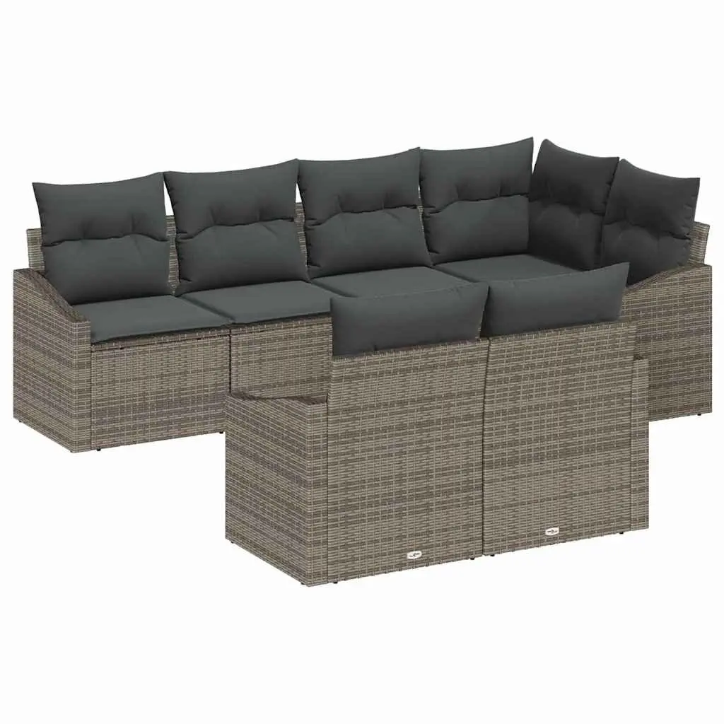 7-Piece Grey Garden Sofa Set for Outdoor Use