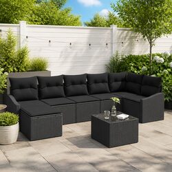 Versatile 8-Piece Black Sofa Set for Outdoor Living