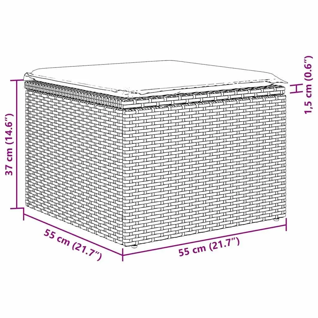 Outdoor Sofa Set 9pcs Modular Garden Furniture Grey Poly Rattan with Cushions