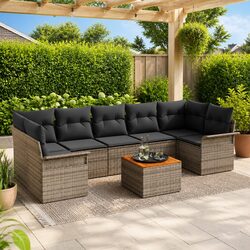 Practical 8-Piece Modular Sofa Set for Outdoor Spaces