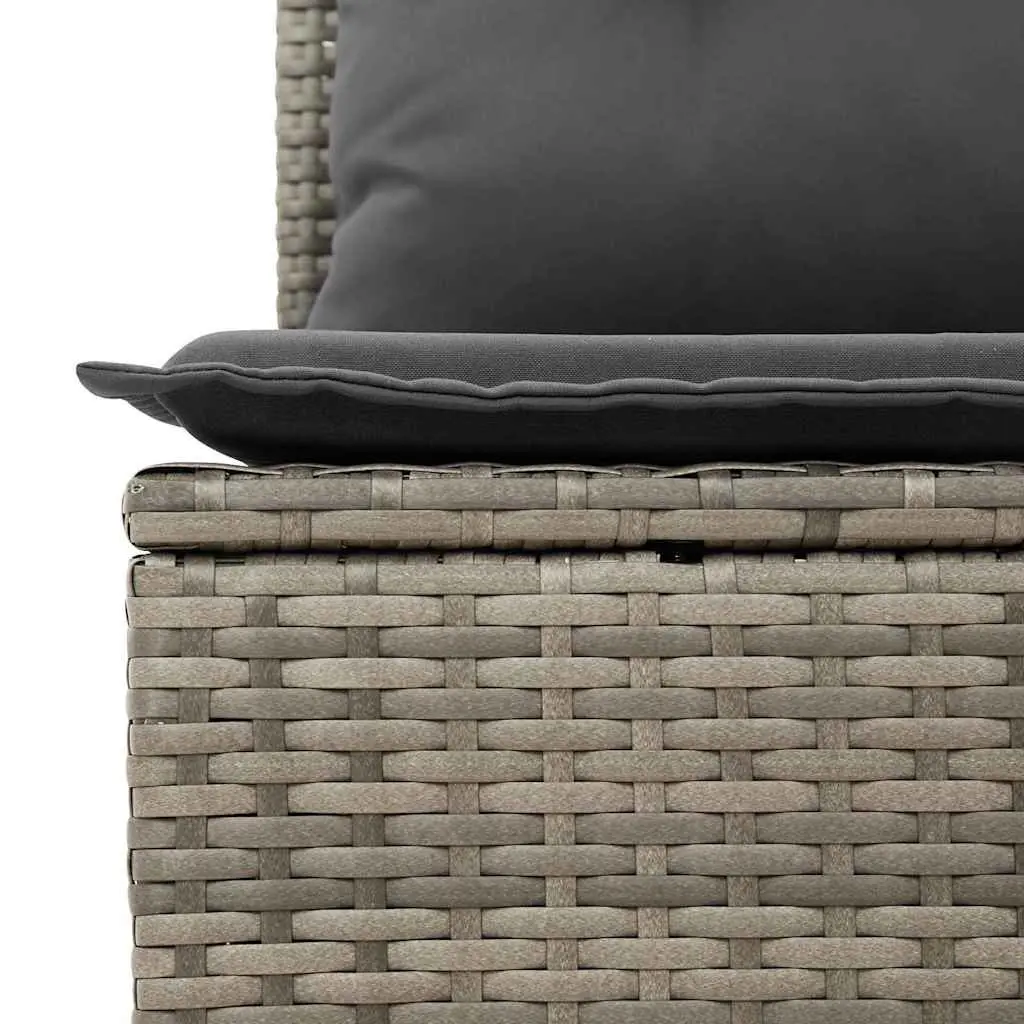 Modular Outdoor Sofa Set 6 Piece Grey Poly Rattan Patio Lounge Furniture
