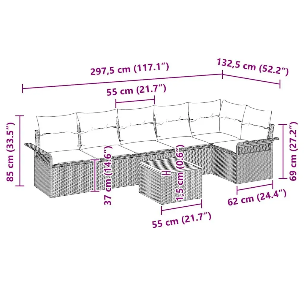 7pc Modular Sofa Set for Outdoor Living