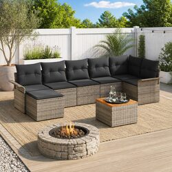 Practical Outdoor Living with Modular 8-Piece Sofa Set