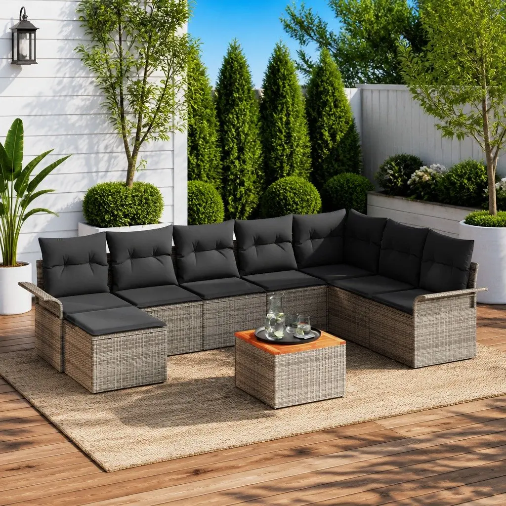 9 Piece Modular Sofa for Outdoor Settings