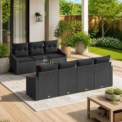 Functional Black Modular Sofa Set for Patio Use