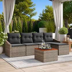 Practical 6 Piece Modular Garden Sofa Set for Outdoor Use