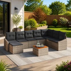 Ideal 9-Piece Garden Sofa Set for Outdoor Gatherings