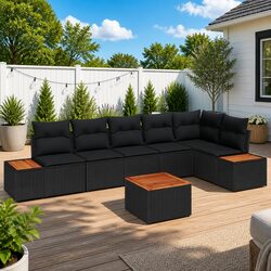 Practical 7 Piece Garden Sofa Set for Cozy Outdoor Use