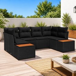 Versatile 6-Piece Garden Sofa Set with Cushions