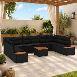 Practical 11-Piece Garden Sofa Set for Versatile Outdoor Use