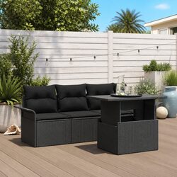 Versatile Black Garden Sofa Set - 5 Pieces