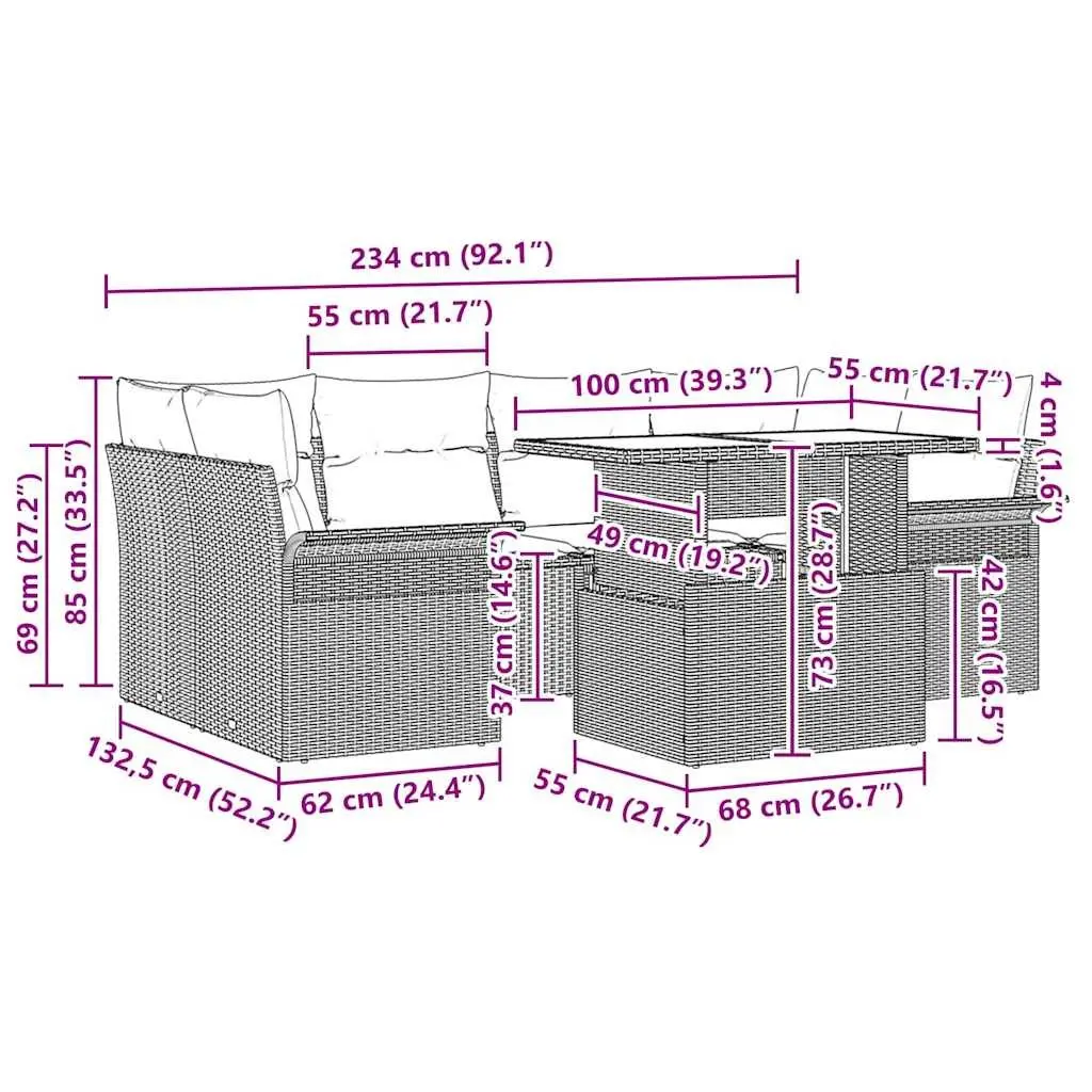 7-Piece Sofa Set for Outdoor Living