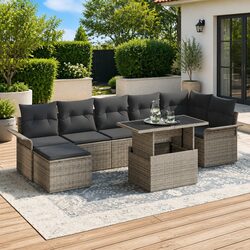Practical 8 Piece Grey Sofa Set for Relaxing Outdoor Spaces