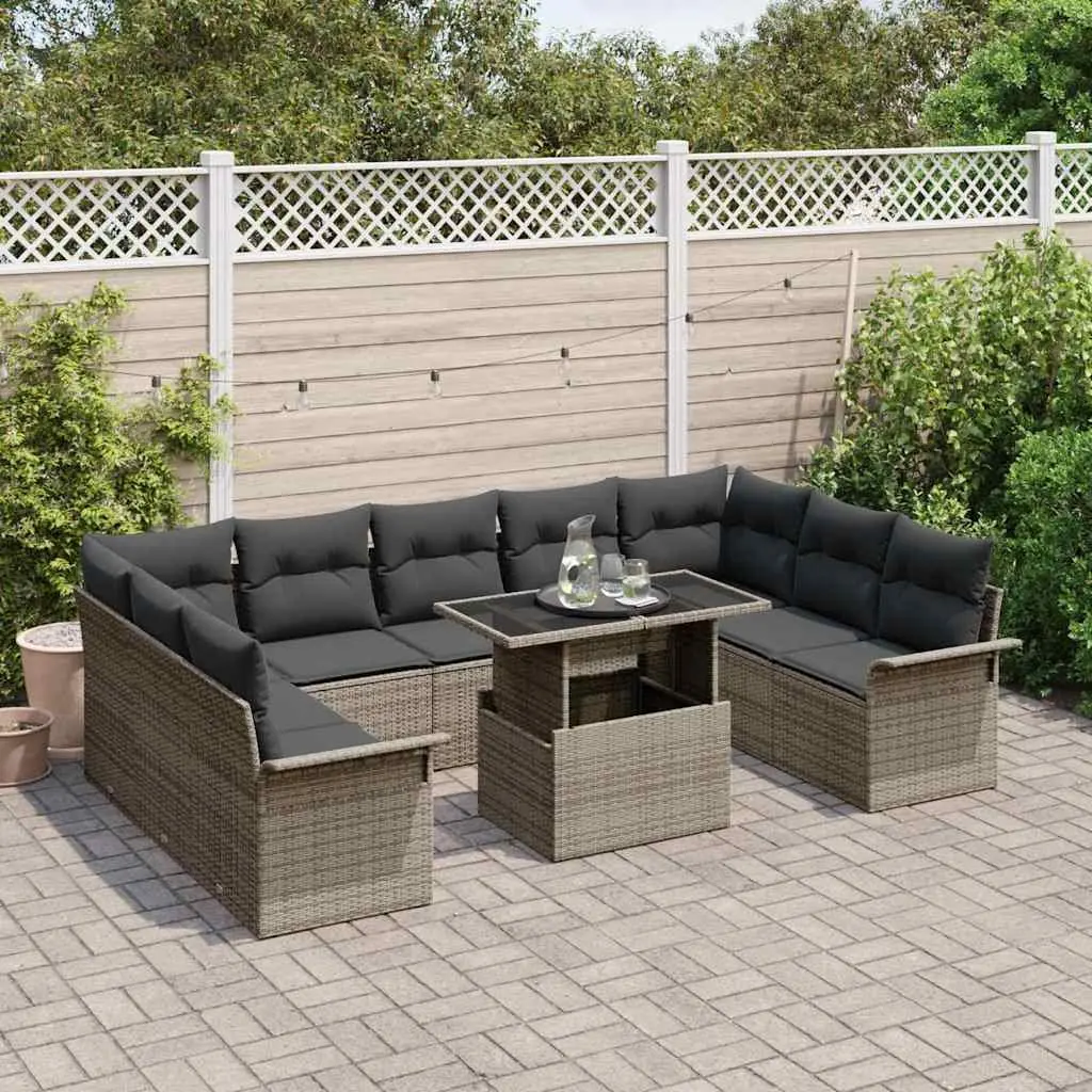 Garden Sofa Set 10 Seater Outdoor Dining Furniture Poly Rattan Modular Lounge