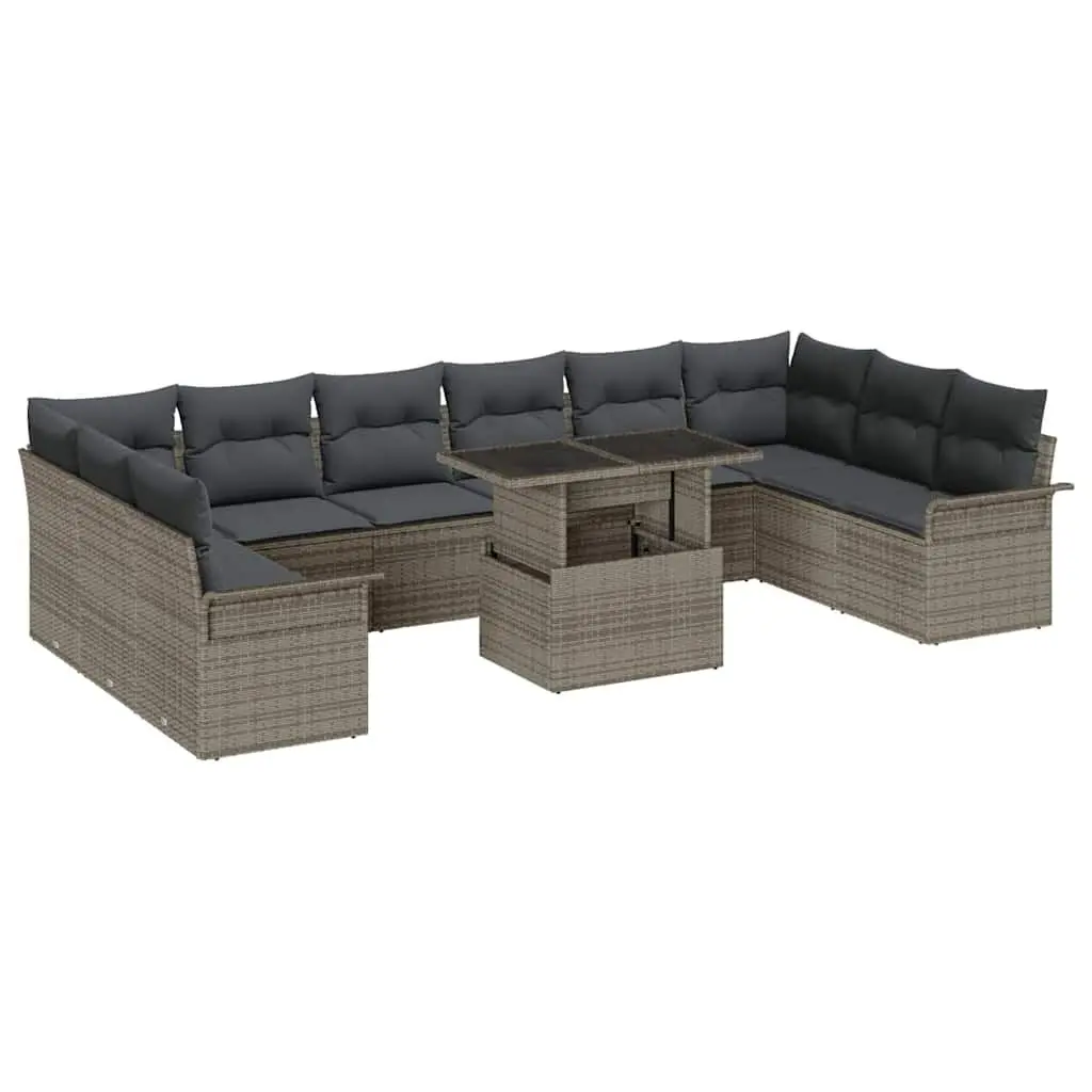 Garden Sofa Set Modular Poly Rattan 11 Piece Outdoor Furniture Grey