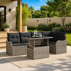 Practical 6-Seater Dining Set for Outdoor Use