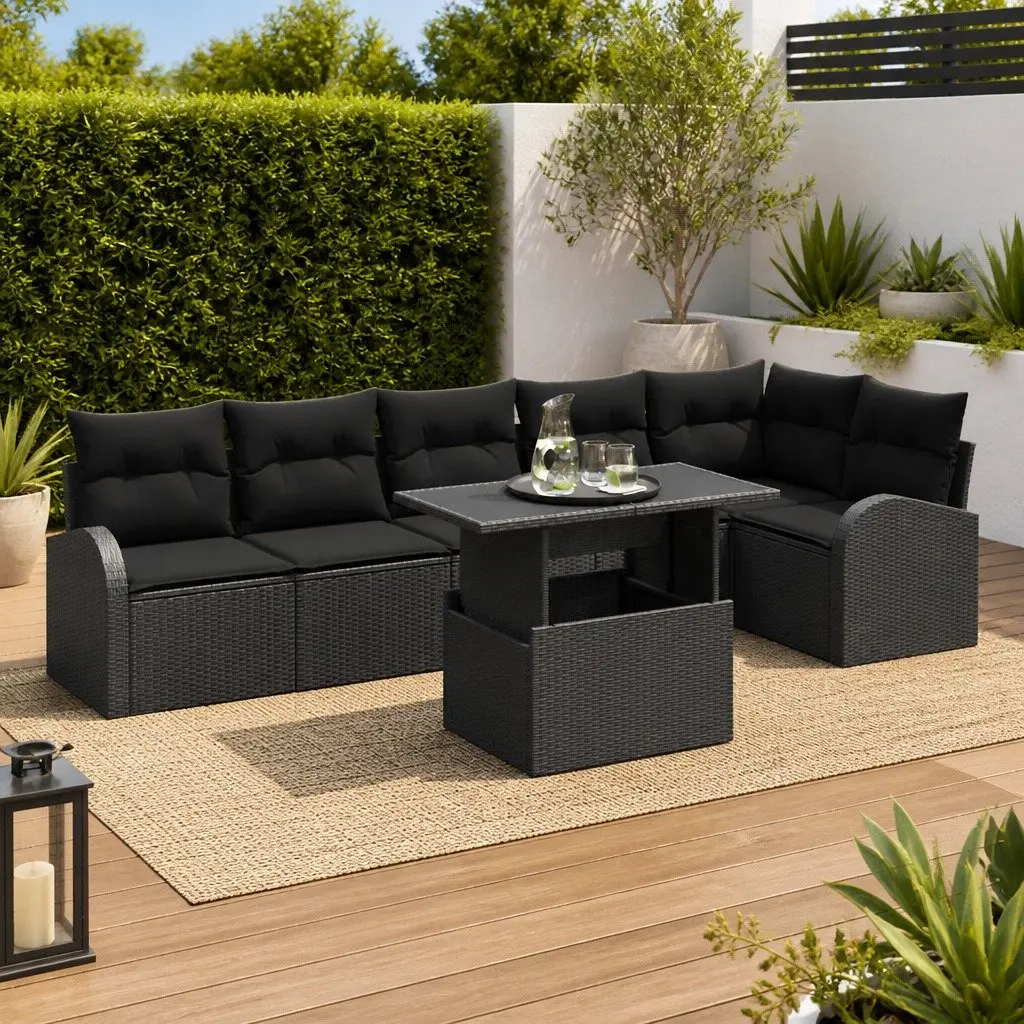 7 Piece Modular Sofa Set for Outdoor Spaces