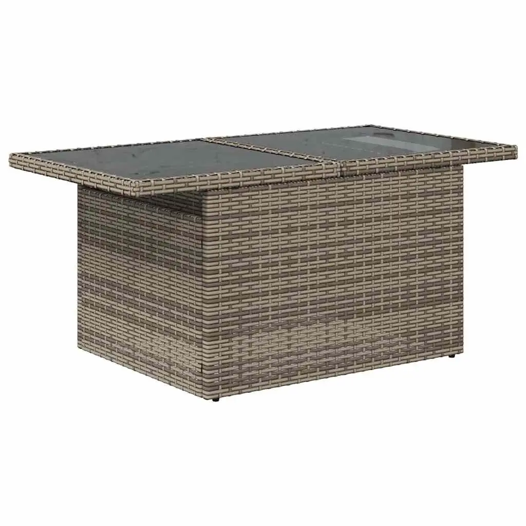 Outdoor Garden Sofa Set Poly Rattan 5 Piece Grey Patio Furniture with Cushions